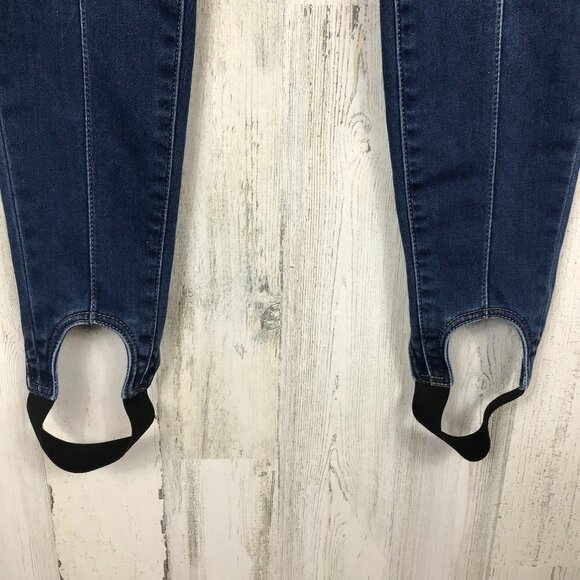 Soft Surroundings stirrup pant Denim Lean Line pull on dark wash stretch PS - Picture 3 of 6